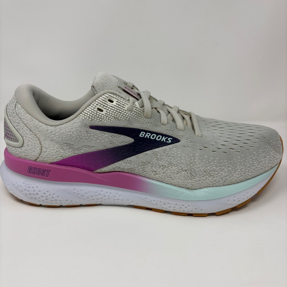 Brooks Ghost 16 Womens Size 9 Grey Pink Blue Running Shoes (1204071B175)